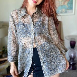Vintage Sheer Button Down Shirt